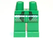 LEGO® Part 970c00pb0183 - Hips and Legs with Dark Green Sash - lloyd - DENTED
