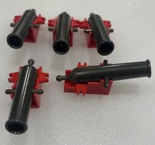 NEW - Lego - Lot of 5 Pirate / Castle Projectile Launcher Cannons with Red Bases