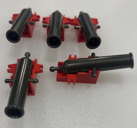 NEW - Lego - Lot of 5 Pirate / Castle Projectile Launcher Cannons with Red Bases