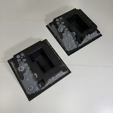 LEGO 2 Blacktron 32x32 Raised Baseplates w/ Ramp Pit Craters 6959 6988 6991 LOT