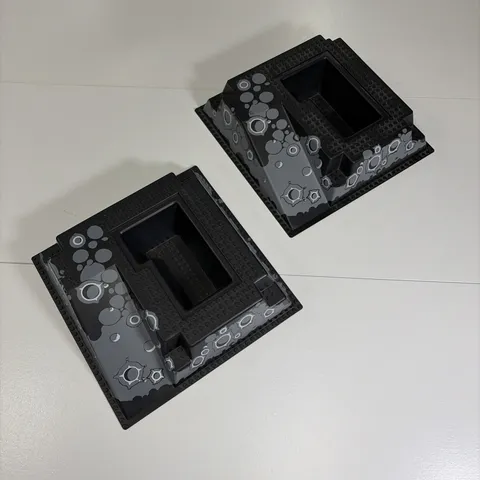 LEGO 2 Blacktron 32x32 Raised Baseplates w/ Ramp Pit Craters 6959 6988 6991 LOT