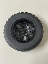 Lego Technic Unimog / Tumbler Large Wheel Tire 94.3x38R Black Rim Nice