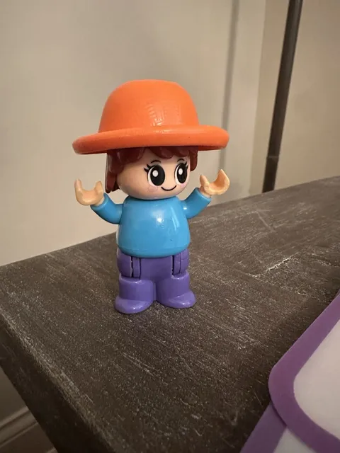 Lego Duplo Girl Figure Orange Hat