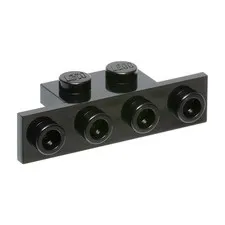 LEGO 18x Black Bracket 1 x 2 - 1 x 4 inv.625