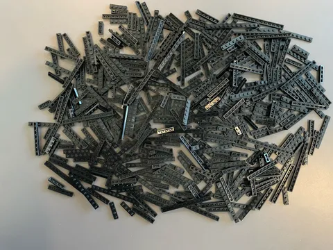 LEGO LOT BLACK PLATES 504 PIECES 1X12 1X10 1X8 1X6 1X4 1X3 1x2 VARIETY BUILDING