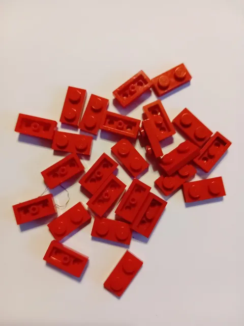 No 108 25x Lego Plate 3023 1x2 Red