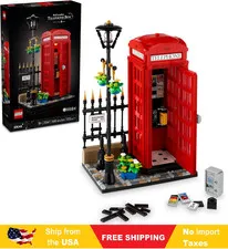 LEGO Ideas Red London Telephone Box Model for Adults, London Phone Booth and Cel