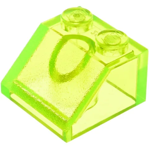 LEGO 25x Trans-Neon Green Slope 45 2 x 2 inv.602