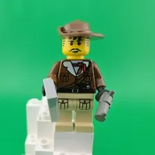 LEGO Minifigure Genuine Johnny Thunder adv037 Orient Expedition yr 2003 RETIRED