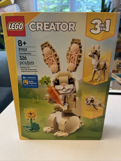 LEGO Creator 3 In 1 Cute Bunny Building Toy Set 31162. New