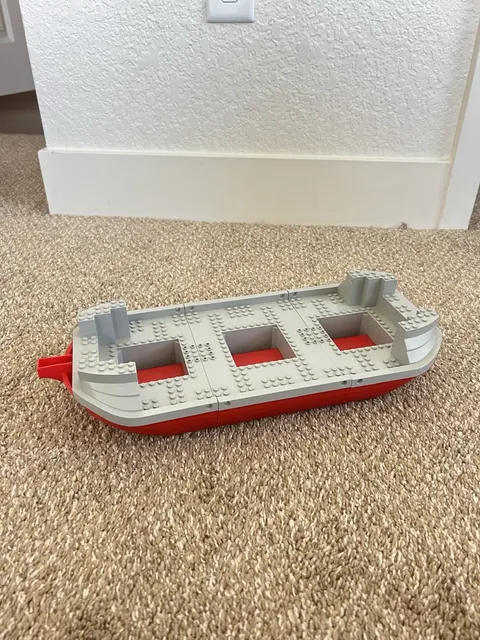 LEGO Large Boat Hull 3 Piece Set Red Light Gray Floating Ship Base