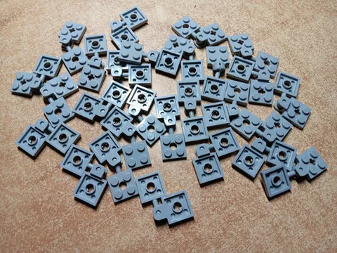 LEGO BULK LOT OF 26 LIGHT BLUISH GRAY 2X2 TOW BALL AND 2X2 SOCKET PLATES