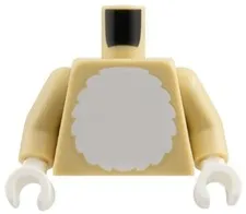 Lego New BUNNY Minifigure TORSO Tan White Fur Cotton Tail on Back Part 28-10
