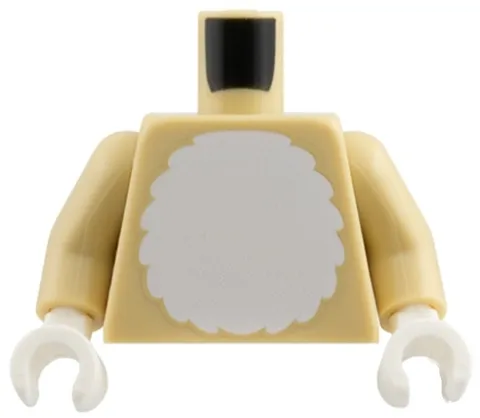 Lego New BUNNY Minifigure TORSO Tan White Fur Cotton Tail on Back Part 28-10