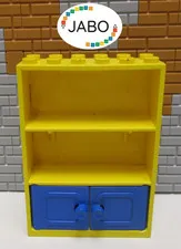(E5/16) LEGO Fabuland 2042c01 Cabinet 2x6x7 Yellow Doors Blue 3636