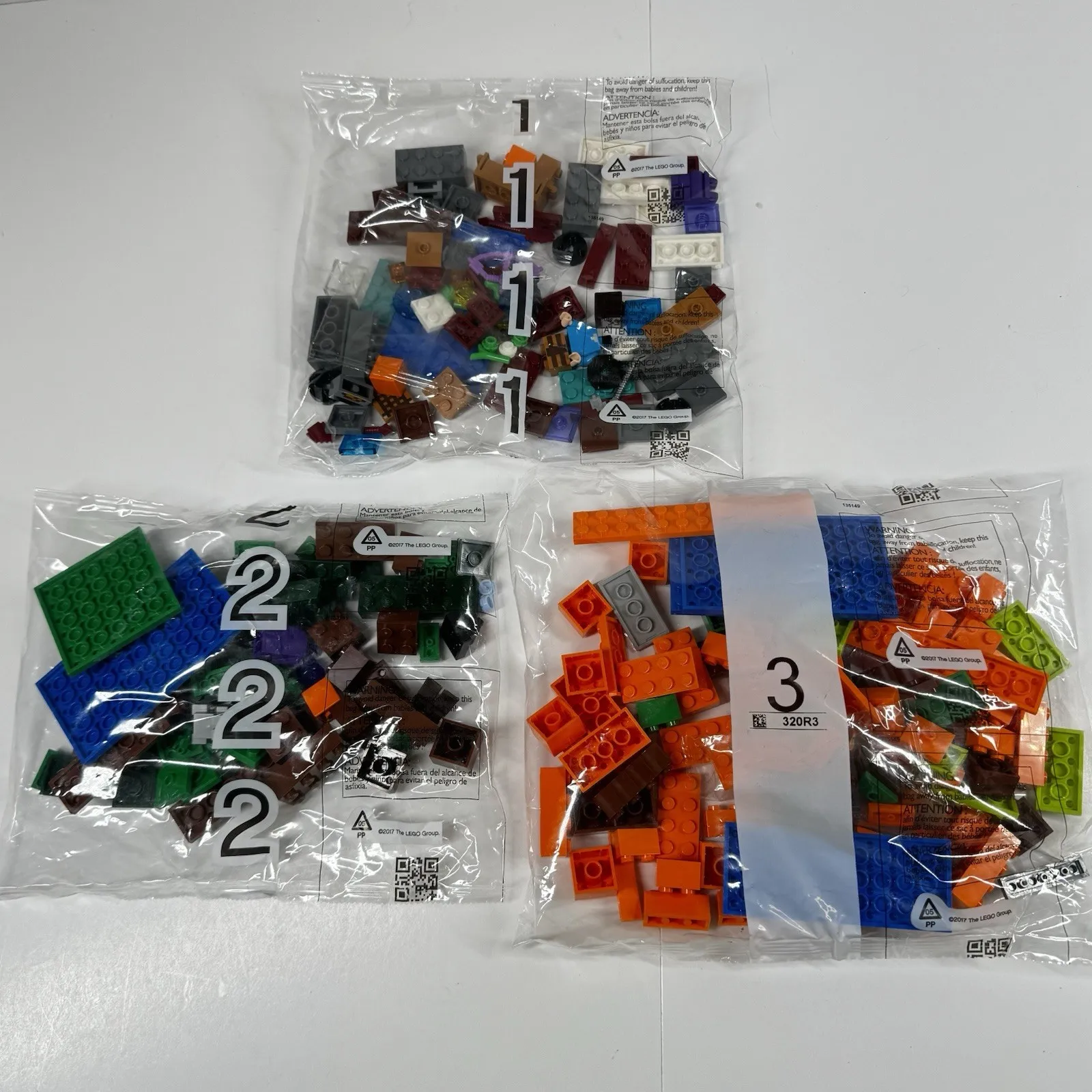 Lego replacement Bags from Unidentified sets New Sealed some w/minifigs lot of 3