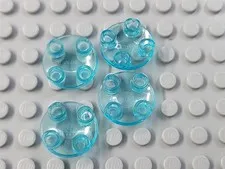 LEGO Lot of 4 Translucent Light Blue 2x2 Round Boat Pieces