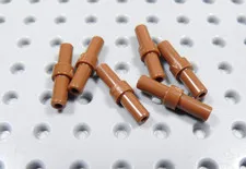 LEGO Lot of 6 Reddish Brown 2L Bar w/ Stop Ring BP