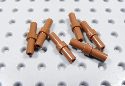 LEGO Lot of 6 Reddish Brown 2L Bar w/ Stop Ring BP