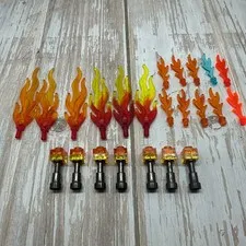 Lego Parts - Translucent Red, Yellow, Orange & Blue Flame Parts & Torches Lot