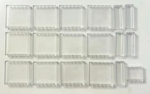 LEGO Lot Of Trans 18 35286 Clear Transparent Panel Window 1x6x5, 2454,