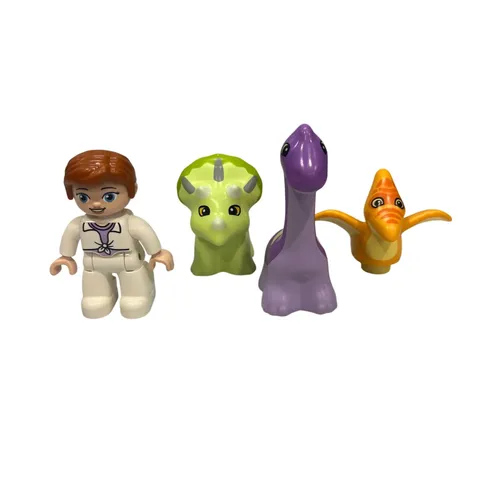 LEGO DUPLO Jurassic World 10938 Dinosaur Nursery Figures Claire Triceratops Lot