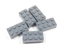 LEGO Lot of 5 Dark Bluish Gray 2x4 Bricks S6