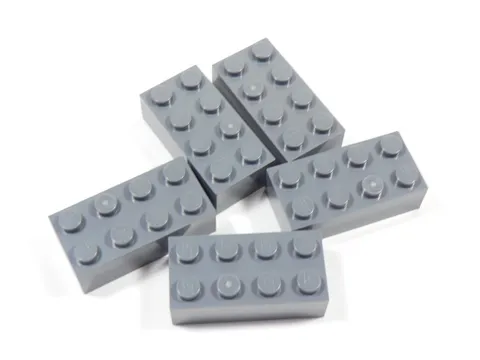 LEGO Lot of 5 Dark Bluish Gray 2x4 Bricks S6