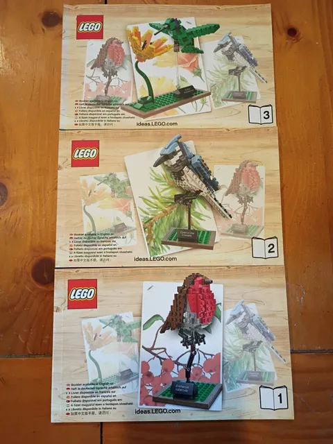 Lego Ideas Sculptures Birds -  3 Instruction Manuals for Set 21301