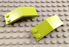 LEGO Lot of 2 Lime Green 5x2x1 2/3 Windscreen Pieces