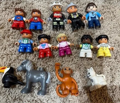 Lot of LEGO Duplo Mixed Figures Animals, People, Children