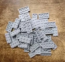 LEGO Light Bluish Gray Plate 2 X 4 QTY 50 Part No. 3020. New