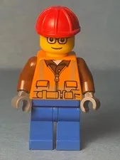 LEGO City Minifig cty1162 - Construction Worker - Light Scratches/No Cracks