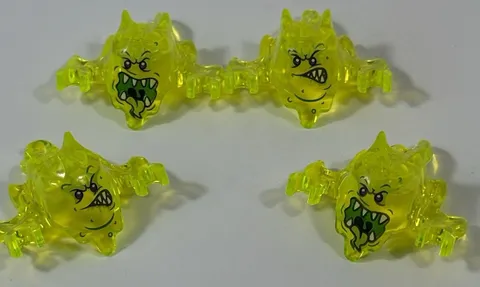 Lego Ninjago Skreemer Trans Green Ghost 4 Minifigures Lot Lopsided & Open Mouth
