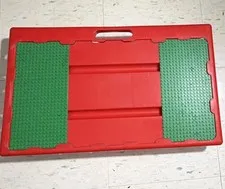 LEGO Red/Green Plastic Carrying Case w/ Handle, 2 Compartments, 30341-001 (1998)