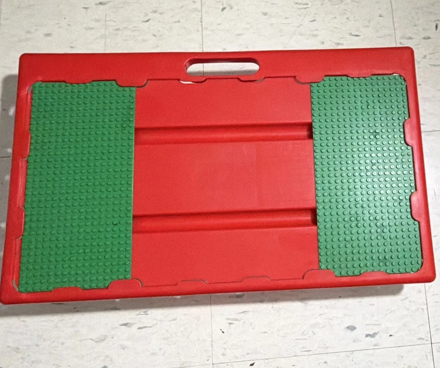 LEGO Red/Green Plastic Carrying Case w/ Handle, 2 Compartments, 30341-001 (1998)