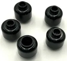 Lego 5 New Black Minifigure Heads Plain Parts