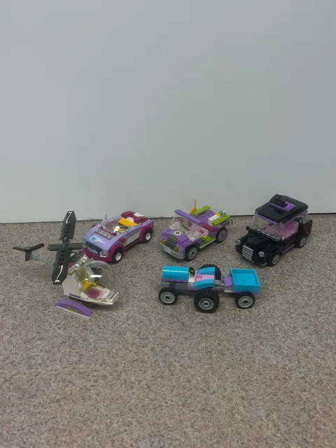 Lot Of 5 LEGO Friends Cars Tractor Vehicles Helicopter