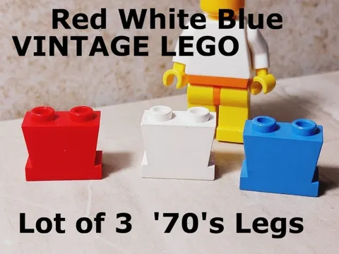 LEGO Vintage LEGS Lot of 3 Red White Blue One Piece Retro 70's Original Body