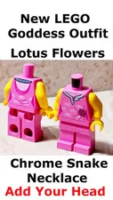 New LEGO Goddess Costume Torso Legs Hot Dark Pink Snake Choker Necklace Body