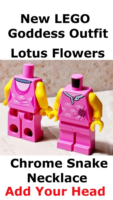 New LEGO Goddess Costume Torso Legs Hot Dark Pink Snake Choker Necklace Body