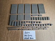 Lego Dark Gray Base Plate Bricks Genuine 50pc + Building 