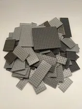 LEGO 120pcs 4x4 4x6 4x8 6x6 8x16 16x16 Gray Baseplates Mix Bulk Lot Plates Base