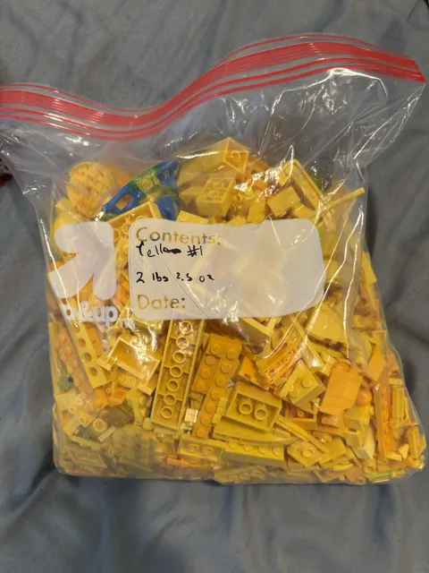 LEGO Yellow Plastic Bricks & Pieces Bulk Lot Parts 2 lbs