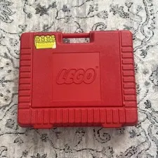 Vintage 1985 Lego Group Large Hard Plastic Red Storage Carrying Case Lift Top