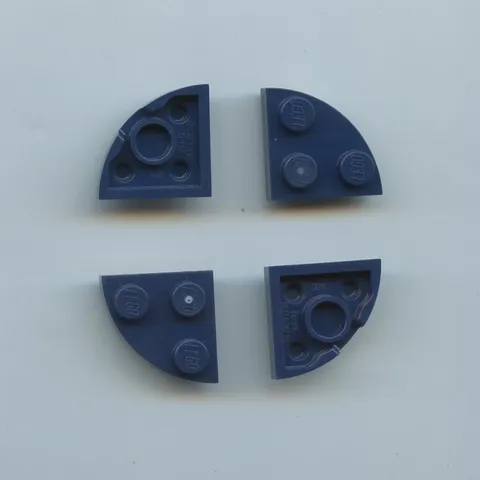 LEGO x 4 Dark Blue Plate, Round Corner 2 x 2 7904