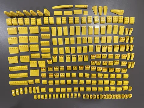LEGO YELLOW SLOPES INVERTED SLOPES ROOF TILES LOT OF 220 PIECES