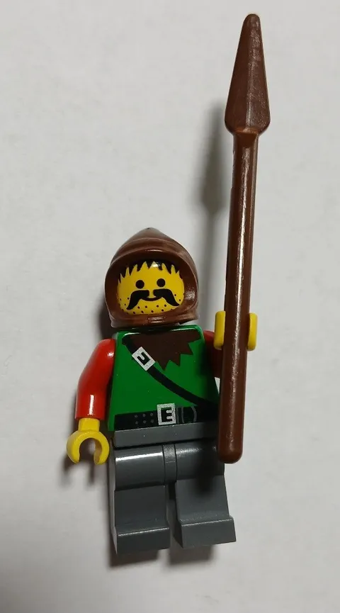 Lego Forestman Minifigure from Castle Dark Forest. With Spear. Vintage