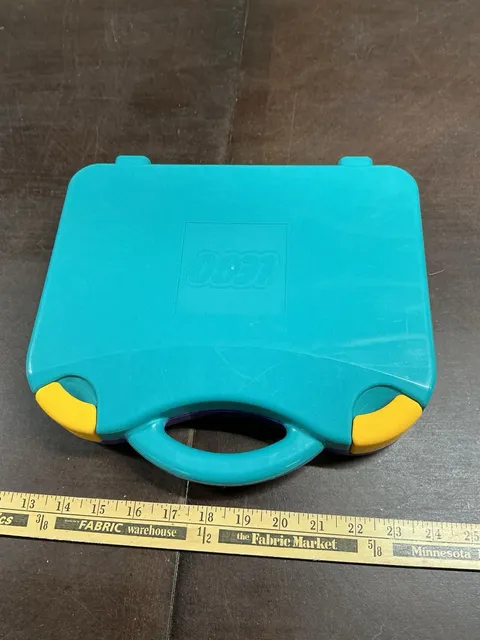 LEGO Carrying Case Plastic Organizer Turquoise Purple Yellow Compartments