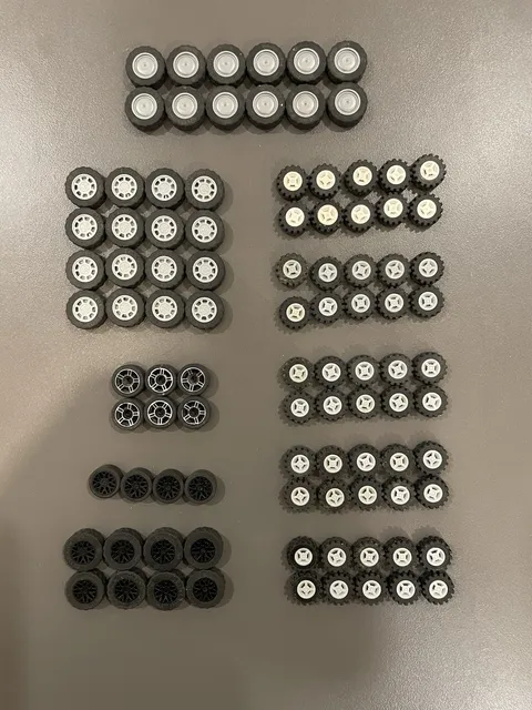 Lego 96 SETS  SMALL TIRES AND RIMS 194 PIECES